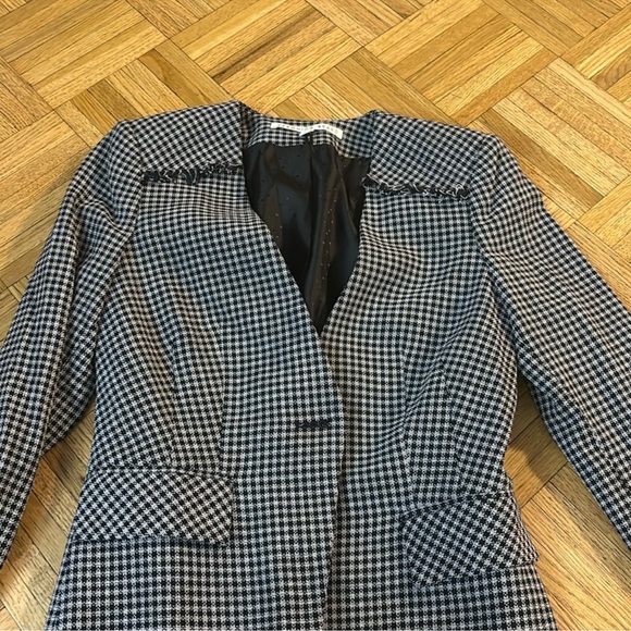 Veronica Beard callum Dickey blazer navy and white checked blazer jacket - Picture 3 of 5